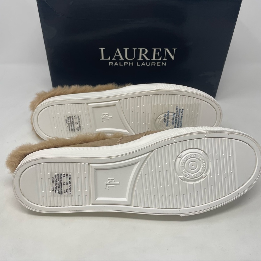 Nib Ralph Lauren Jinny Faux Fur Trim Mule Slippers - Picture 11 of 11